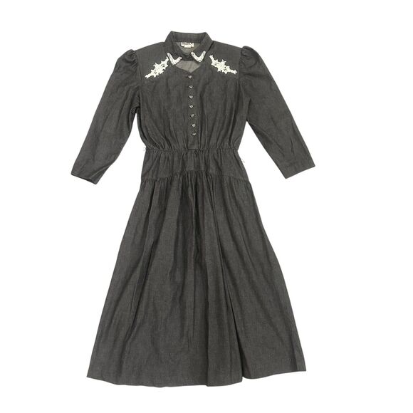 Vintage Miller Stockman Maxi Dress Western Lace Women’s 13/14 Made In USA - Picture 5 of 12